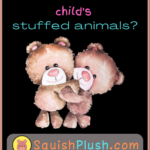 Child's stuff animals hugging